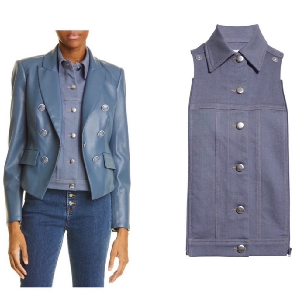 Veronica Beard Stretch Denim Slate Dickey
Insert Coronet Blue Size 00-14 NEW